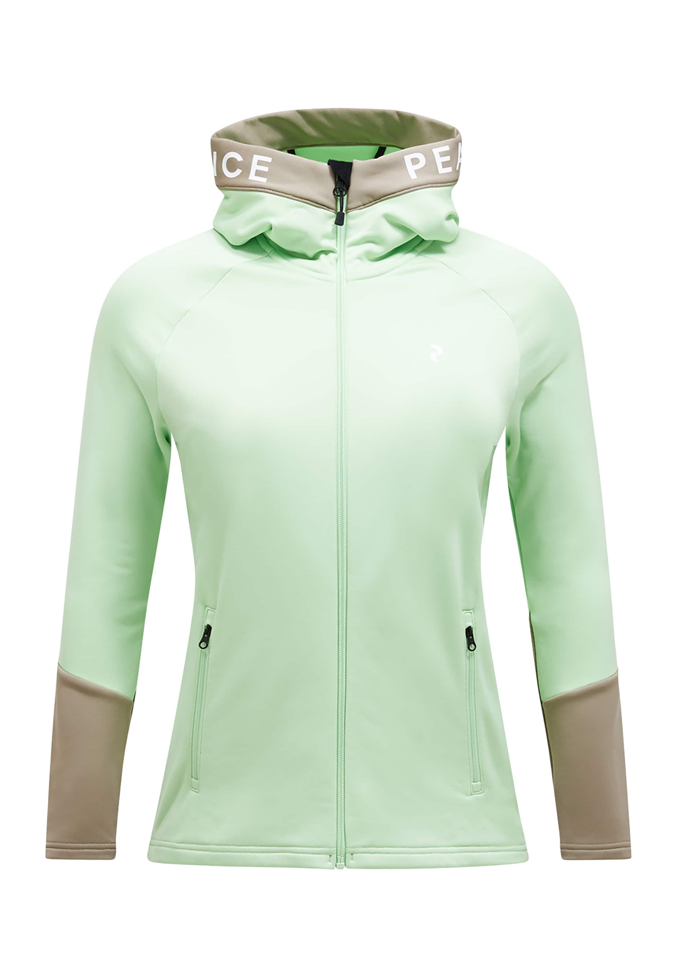 PEAK PERFORMANCE Fleecejacke W Rider Zip Hood in Grün: Vorderseite