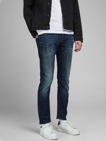 Coupe slim Jean 'Glenn Kobe' JACK & JONES en bleu : devant