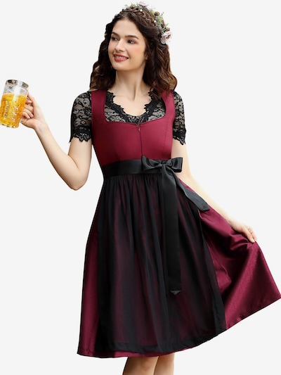 KoJooin Dirndl 'Deutsches Dirndl-Bierkleid für Damen,3-teiliges Kostüm für das bayerische Oktoberfest' in 34 in Burgundy, Item view