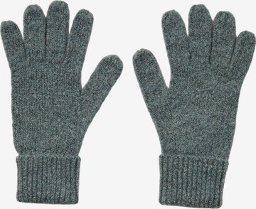 PIECES Full Finger Gloves in Grey: front