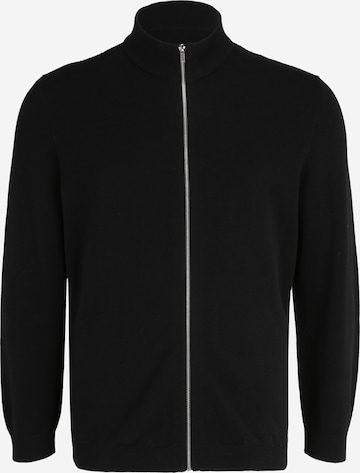 Jack & Jones Plus Knit Cardigan 'Hill' in Black: front