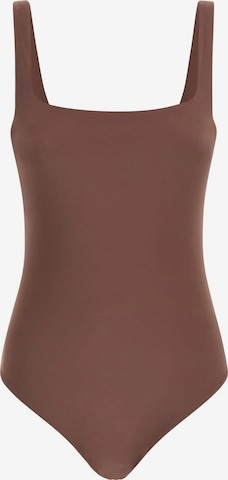 GUESS Bodysuit 'Eveline' in Brown: front
