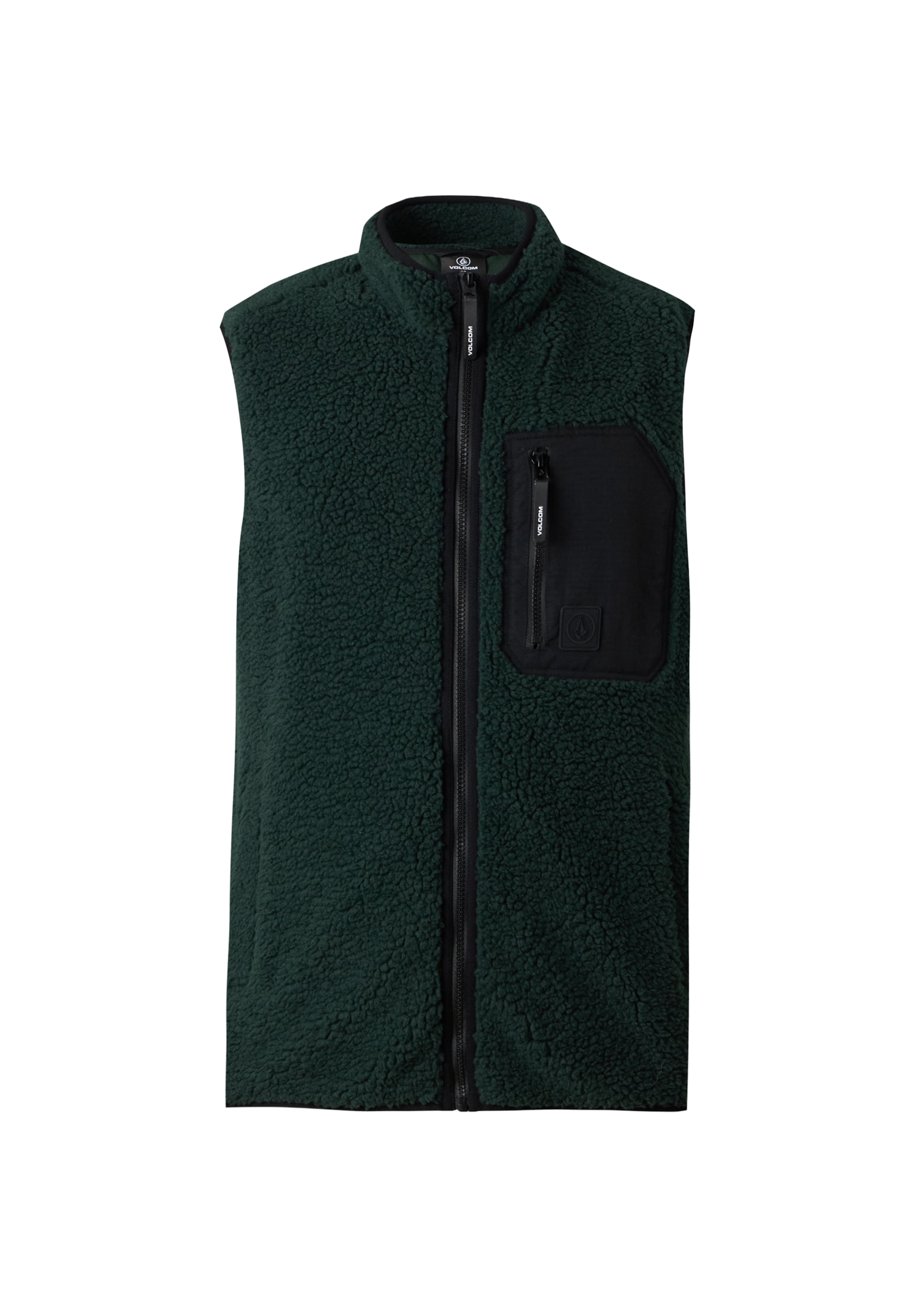 Gilet 'MUZZER FUZZAR' Volcom en vert : devant