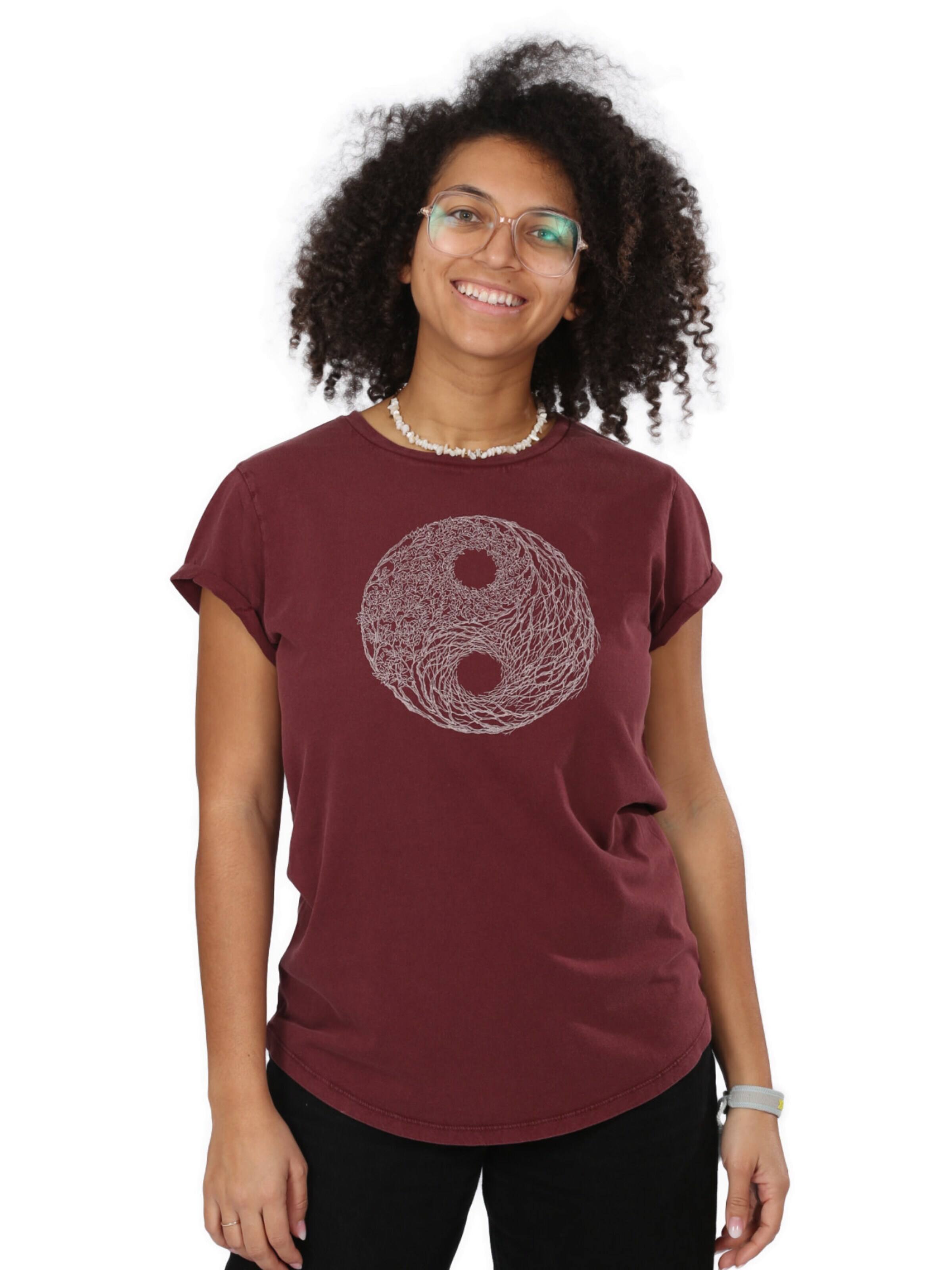 Life-Tree Shirt‌ in Rot: Vorderseite