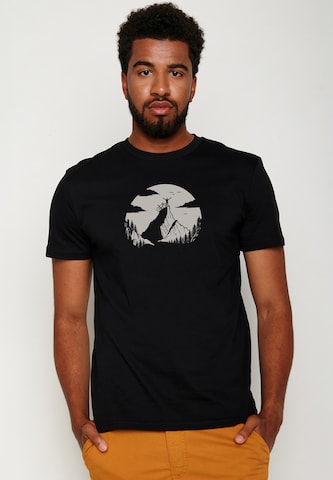 GREENBOMB Shirt 'Nature Clouds Ride' in Zwart: voorkant