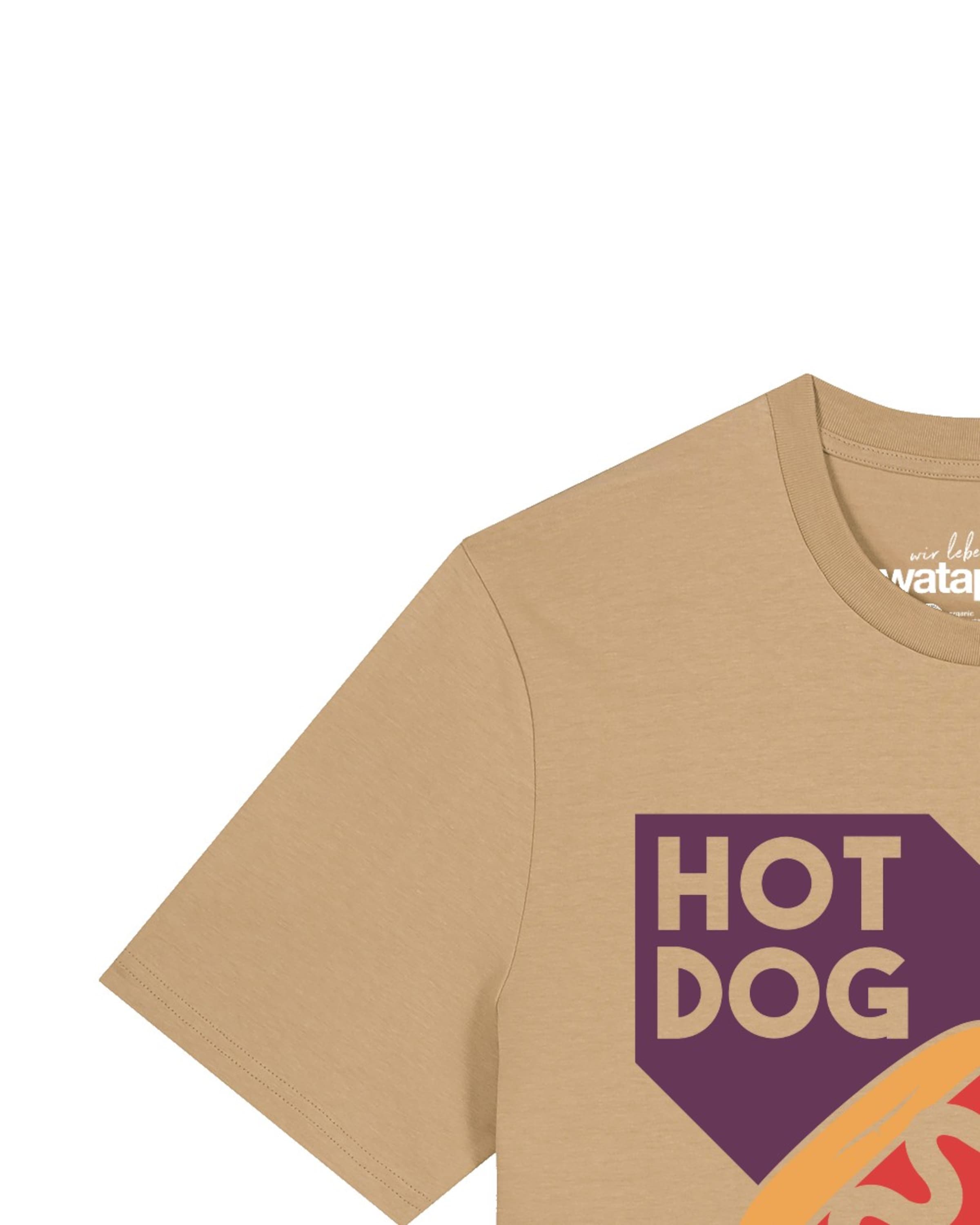 T-Shirt 'Hot Dog' Watapparel en beige