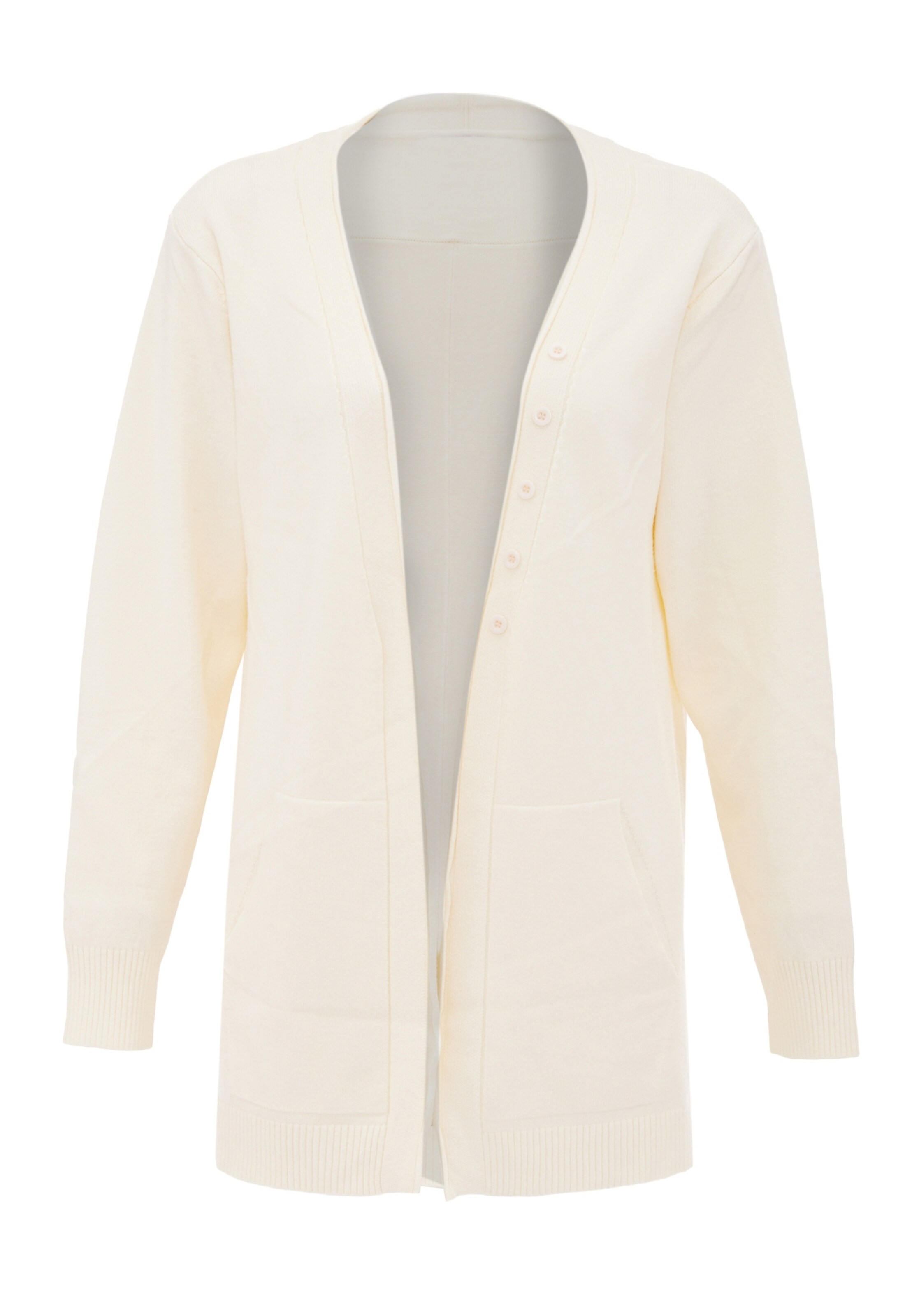 BLONDA Πλεκτή ζακέτα σε λευκό: μπροστά