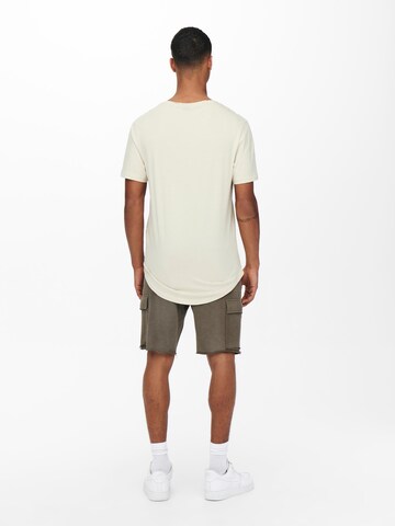 Only & Sons Regular Fit T-Shirt 'Matt' in Beige