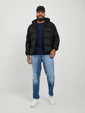 Jack & Jones Plus Зимняя куртка 'Toby' в Черный