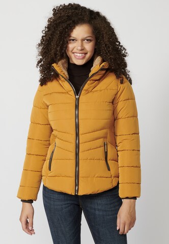 KOROSHI Winter Jacket in Yellow: front