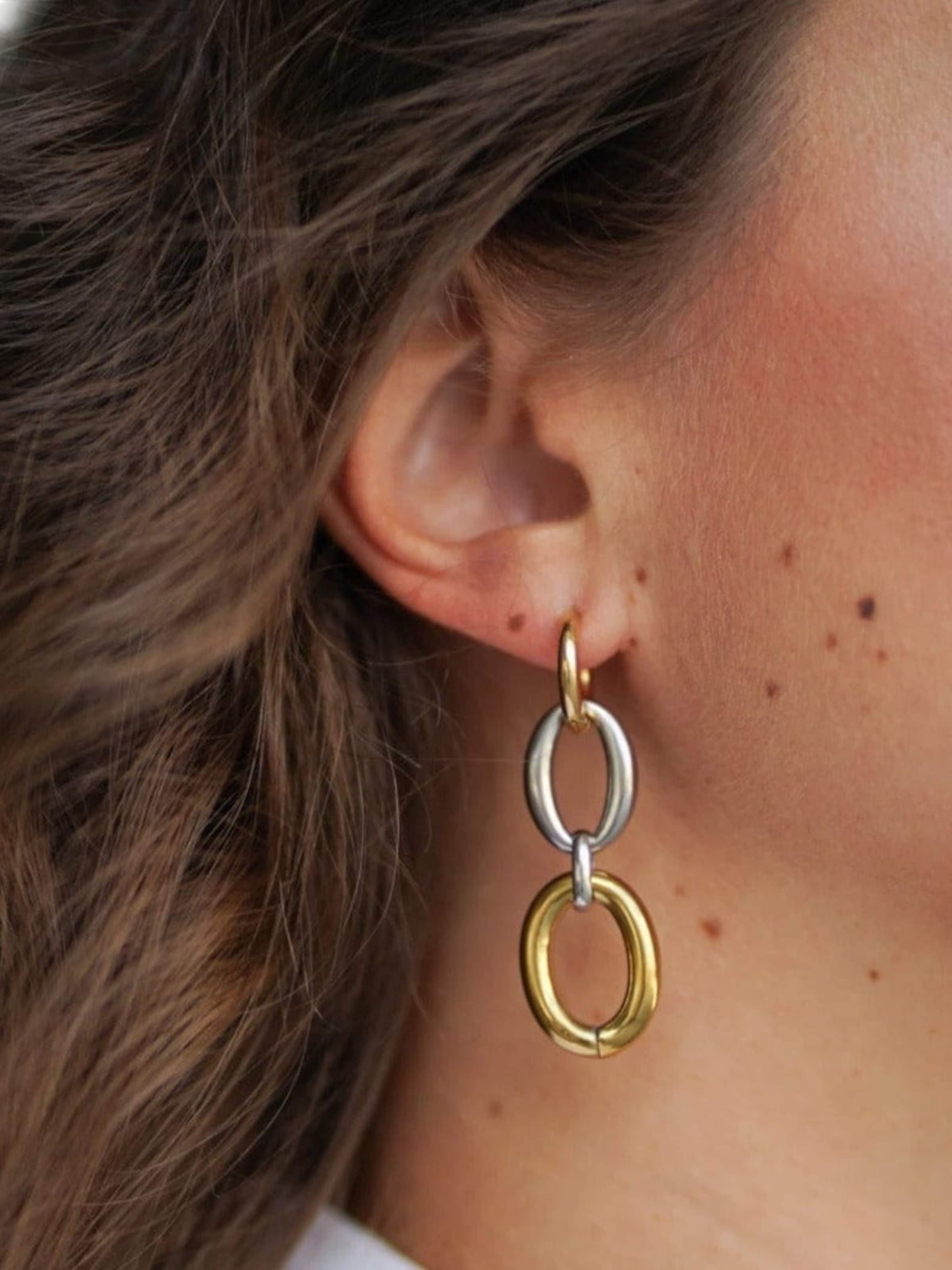 La Moda Me - Pendientes 'Chain' en oro