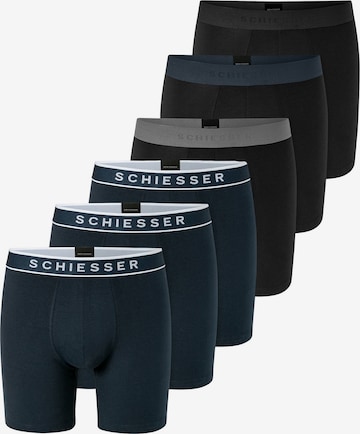 SCHIESSER Langer Boxer ' 95/5 Multi ' in Blau: Vorderseite