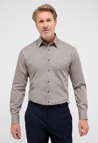 ETERNA Regular fit Business shirt in Brown: front