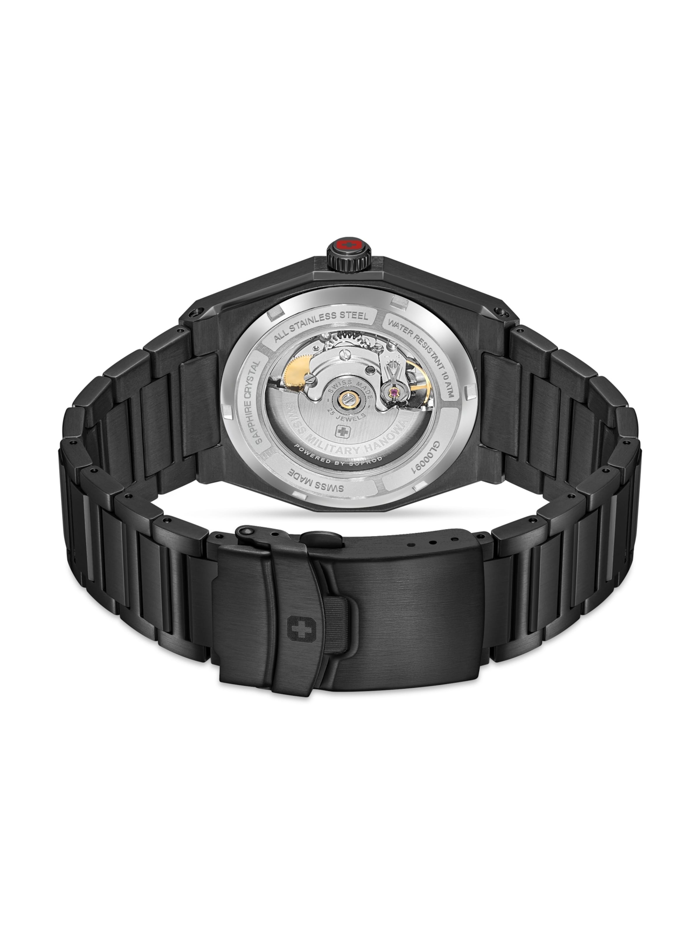SWISS MILITARY HANOWA Uhr  ' Typhoon ' in Schwarz