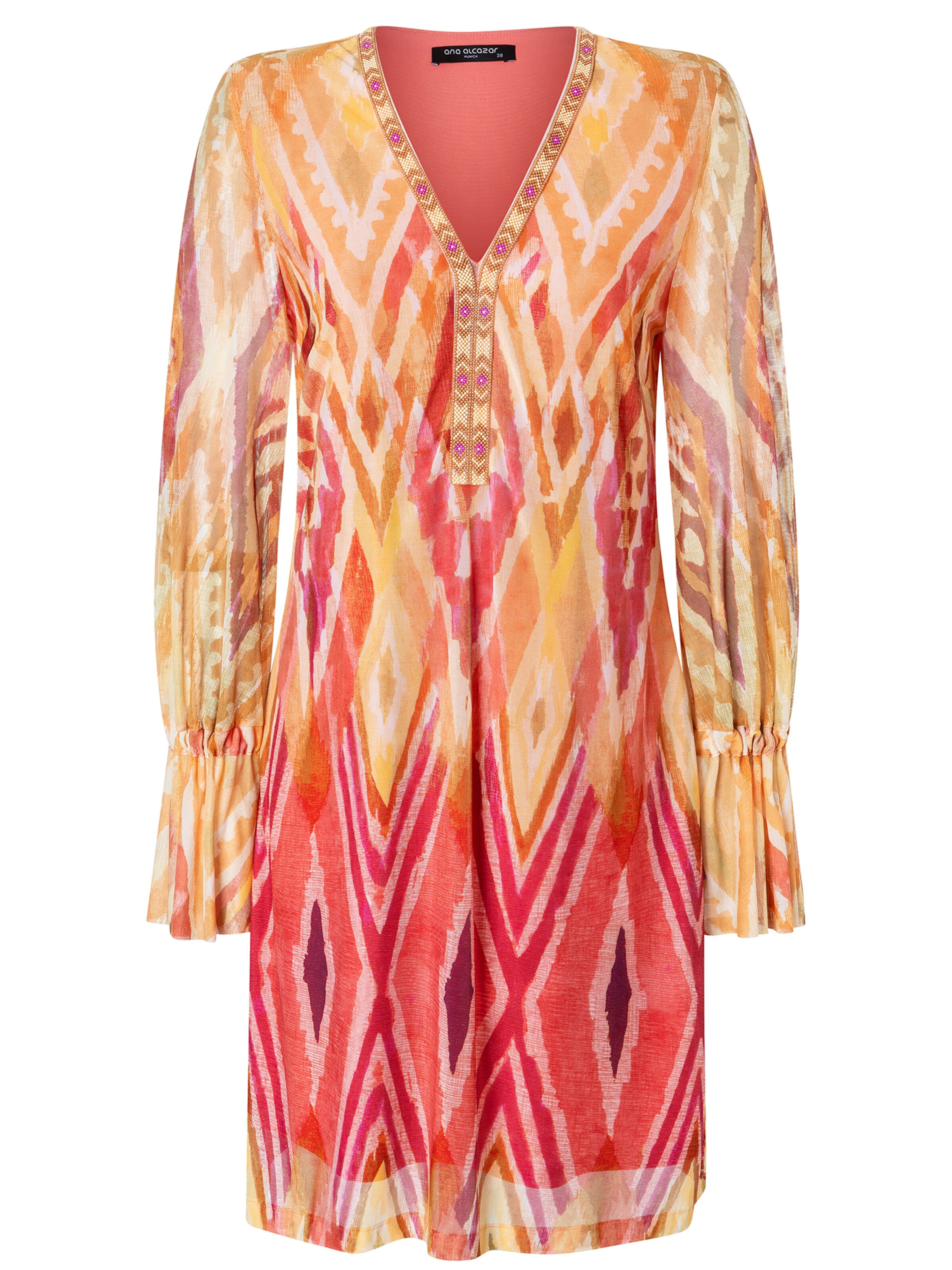 Ana Alcazar Jurk 'Zibola' in Oranje: voorkant