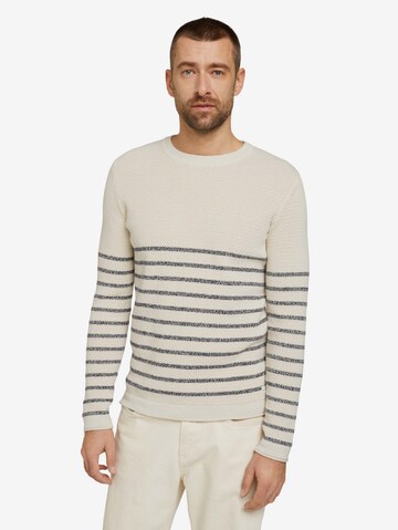 TOM TAILOR Sweater in Beige: front