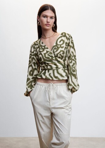 MANGO Blouse 'Tour' in Green: front