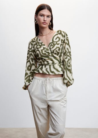 MANGO Blouse 'Tour' in Groen: voorkant