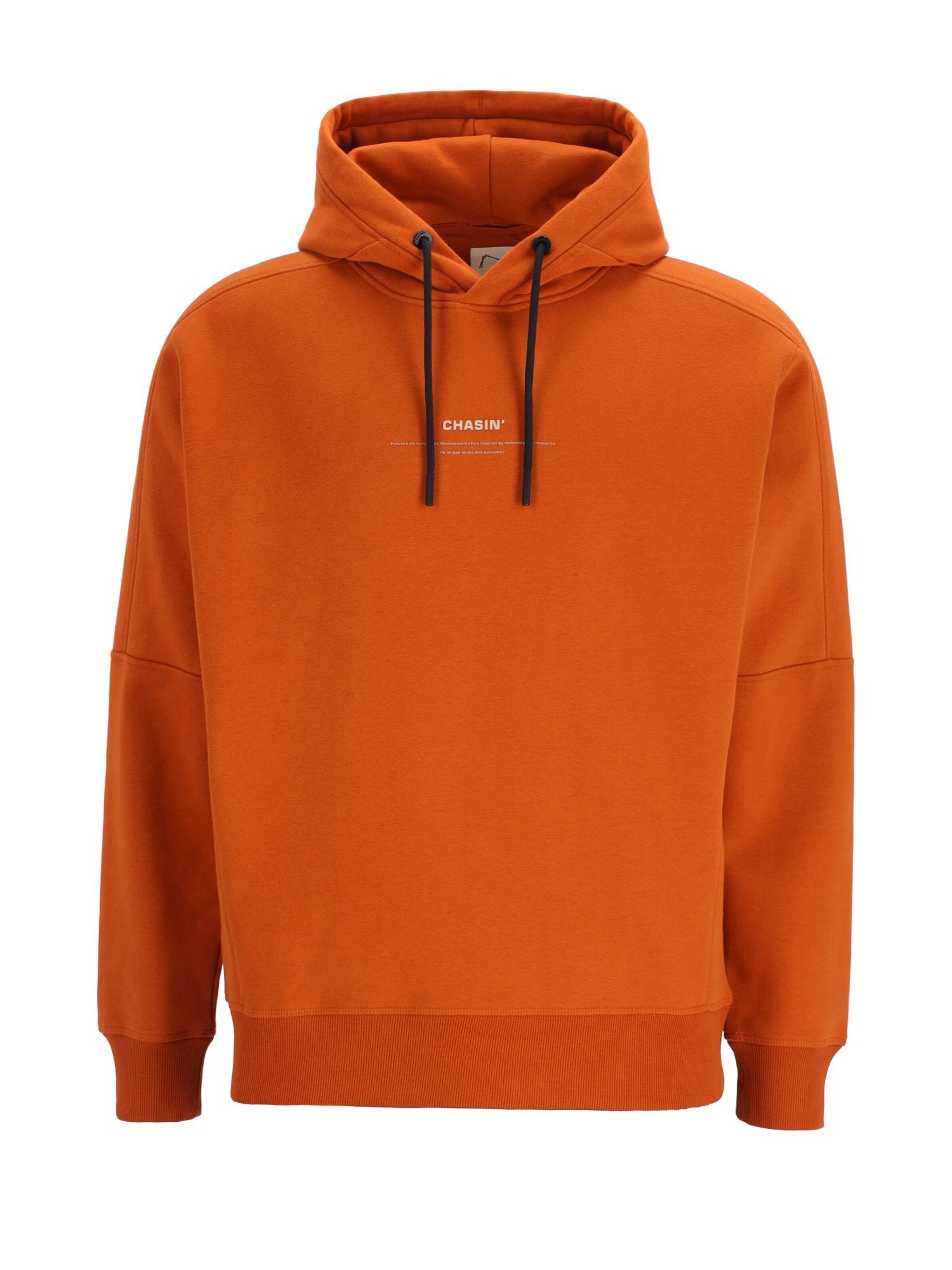 CHASIN' Sweatshirt 'Knox' in de kleur Oranje / Wit, Productweergave
