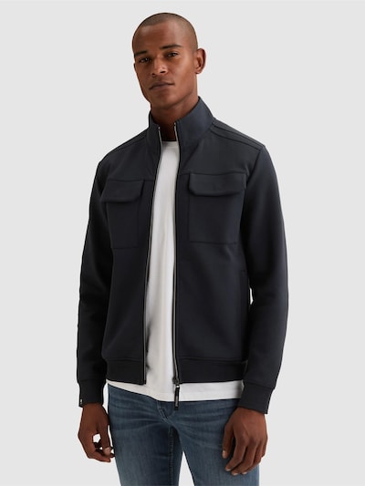 VANGUARD Tussenjas 'Sweat jacket with zipper closure and chest pockets' in M in de kleur Donkerblauw, Productweergave