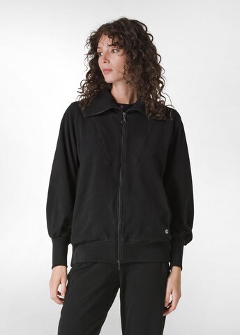 Veste en polaire DEHA en noir : devant