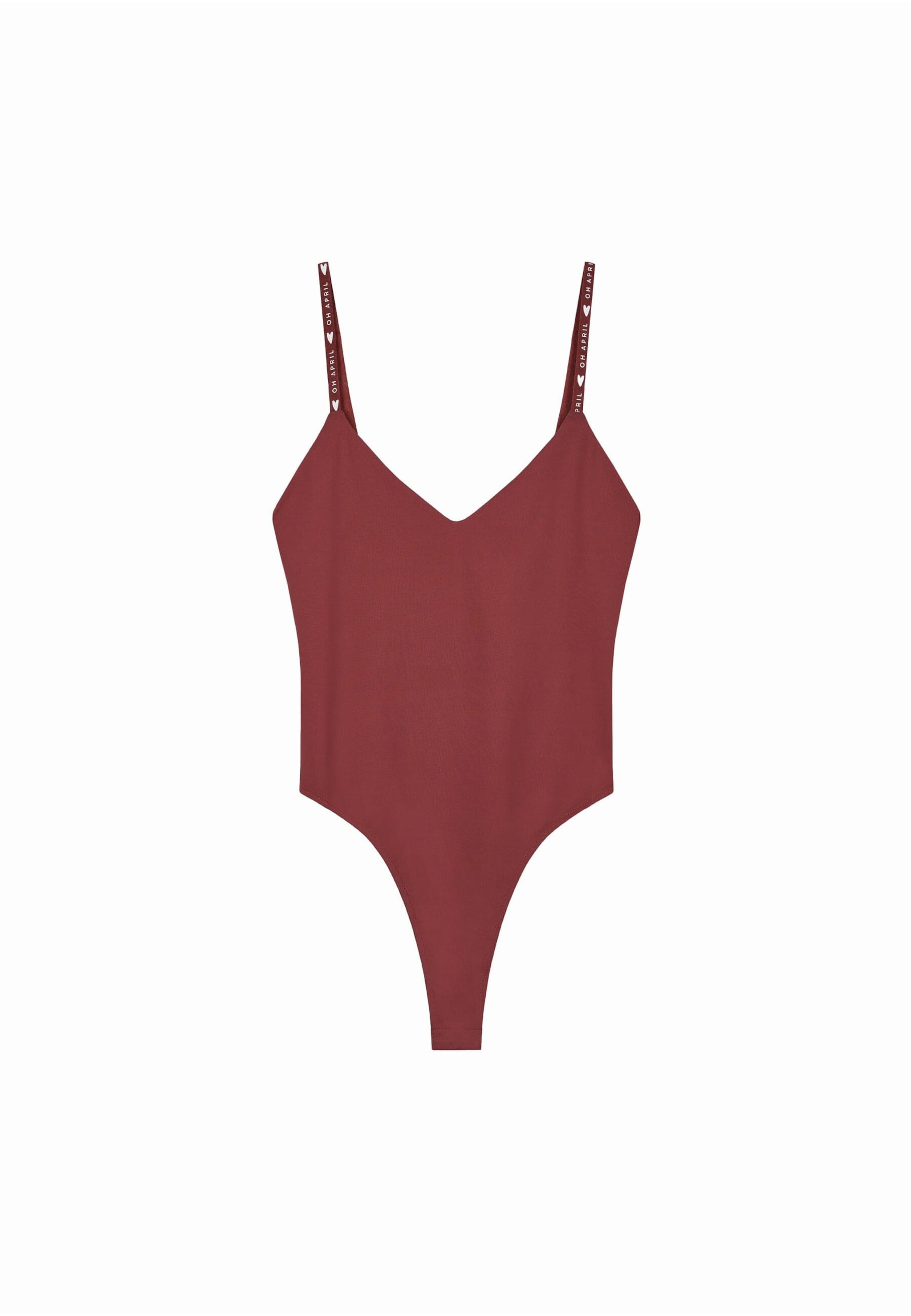 Body a maglietta 'Veda' di OH APRIL in rosso: frontale