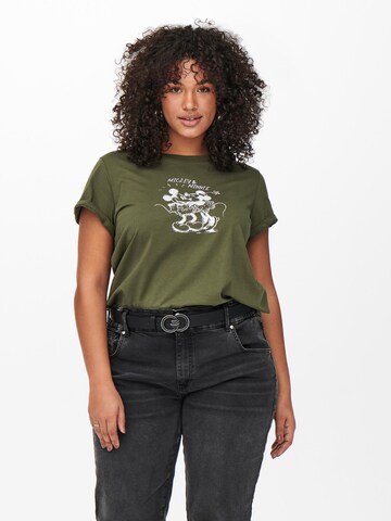 T-shirt 'Minnie And Mickey' ONLY Carmakoma en vert : devant