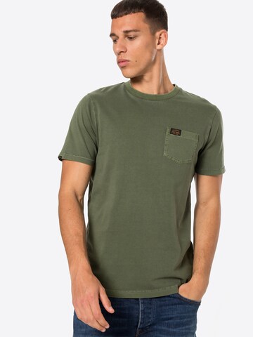 Superdry Zwężany krój Koszulka w kolorze zielony: przód