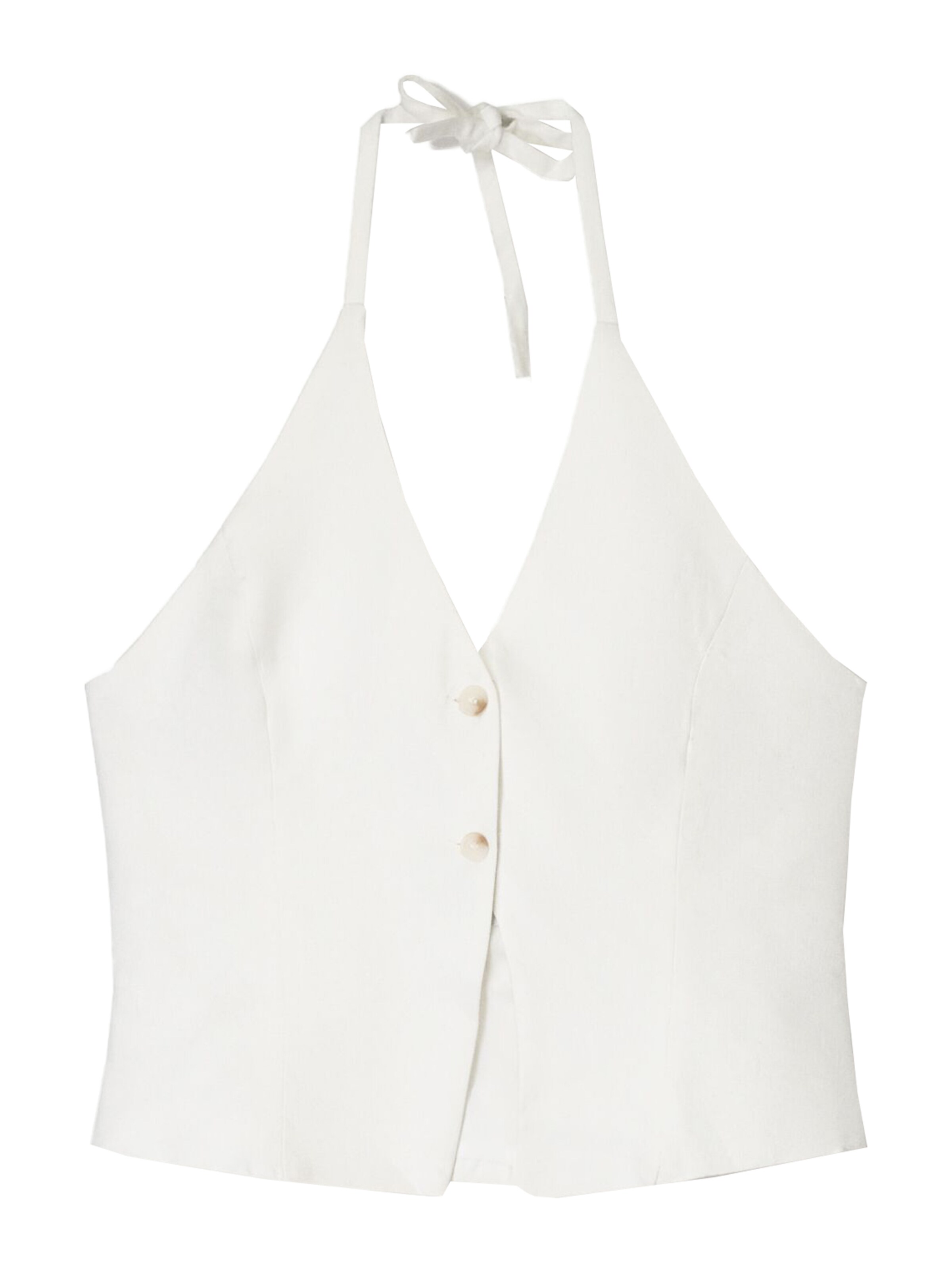 Vestă de costum de la Bershka pe alb: față