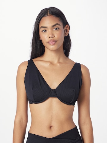HOLLISTER Triangle Bikini Top in Black: front