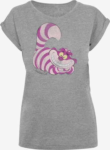 F4NT4STIC Shirt ' Alice in Wonderland Cheshire Cat' in Grijs: voorkant