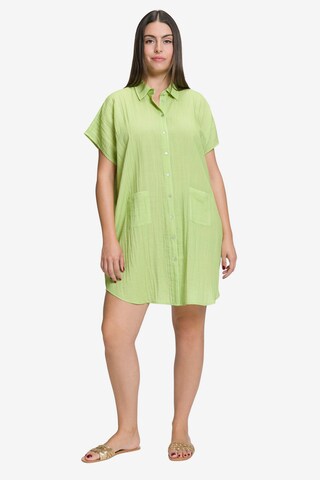 Ulla Popken Shirt Dress in Green: front