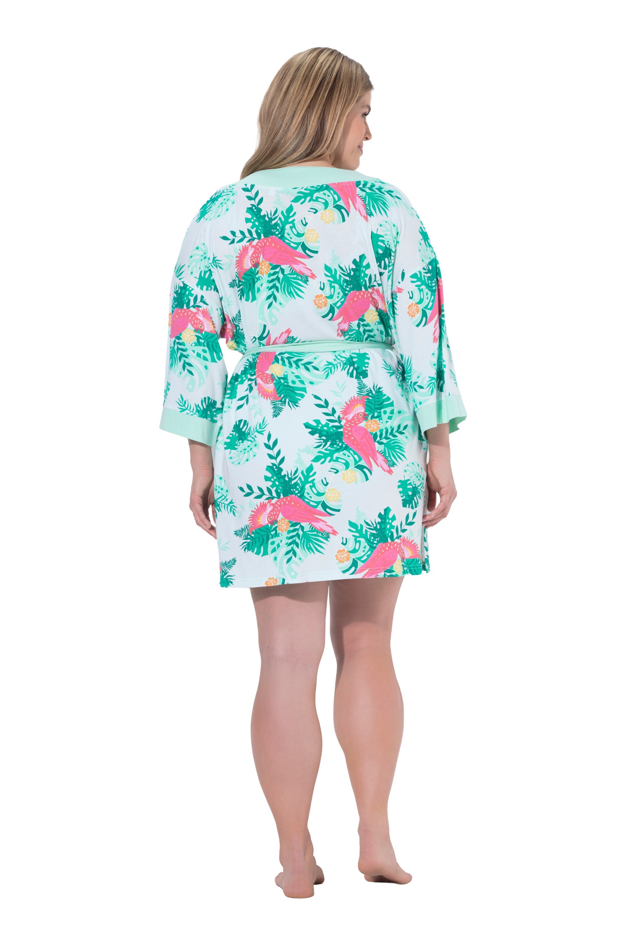 Ulla Popken Short Bathrobe in Green