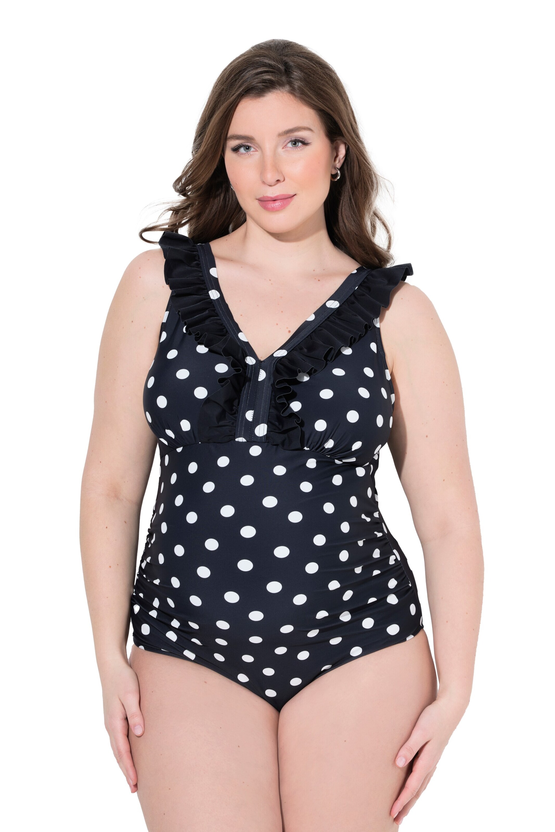 Ulla Popken Triangel Badeanzug in Blau: Vorderseite