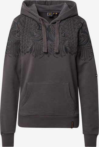 Sweat-shirt 'BOHEMIAN CRAFTED' Superdry en gris : devant