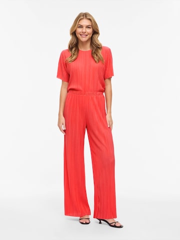 VILA Wide Leg Housut 'VIPLISA' värissä punainen