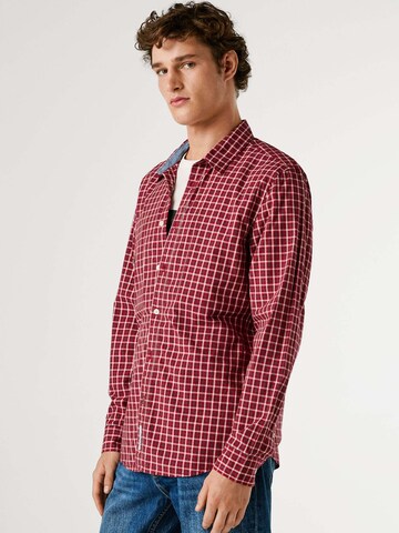 Pepe Jeans Regular fit Button Up Shirt 'Capel' in Red