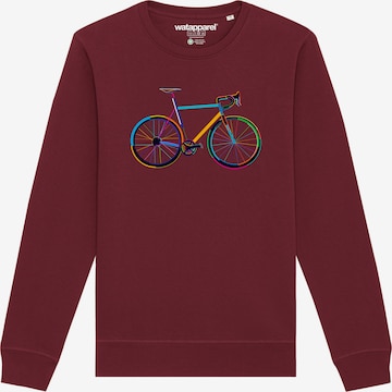 Sweat-shirt ' Fahrrad by night ' Watapparel en rouge : devant
