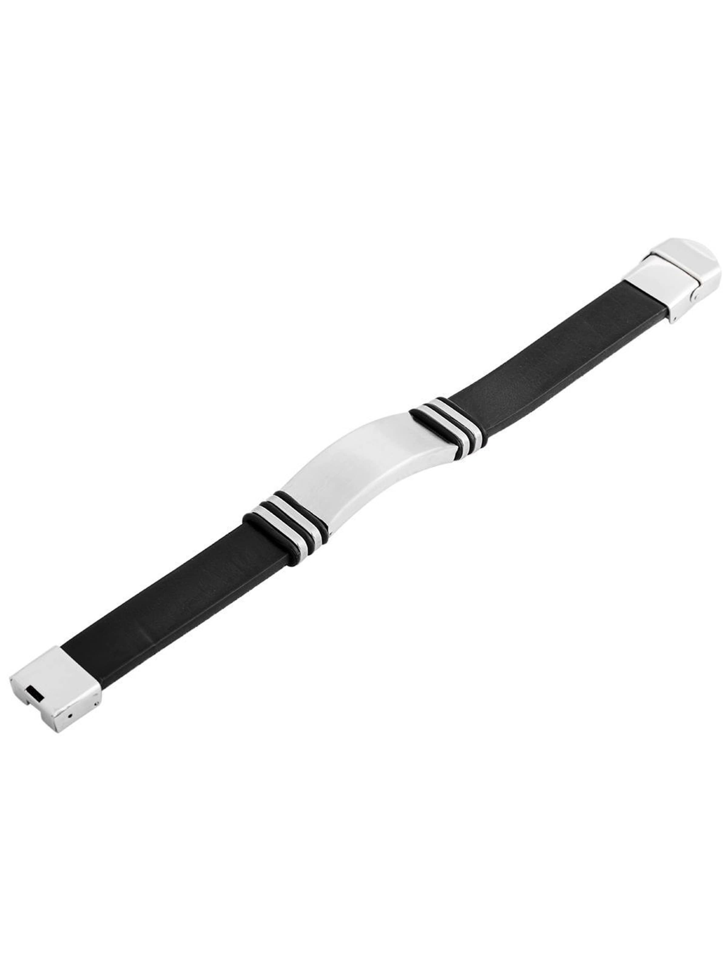 Akzent Armband 'Tim, silberfarbig, langlebig'‌‌‌‌‌‌‌‌‌ in Schwarz