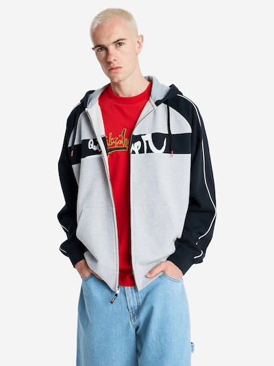 QUIKSILVER Sportssweatjakke 'YG Operator' i L i grå / sort / hvid, Produktvisning