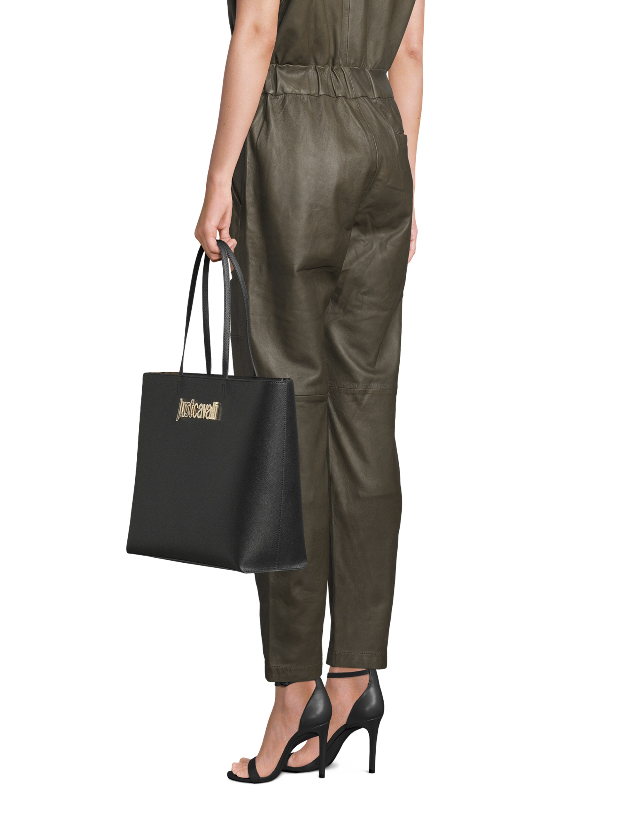 Just Cavalli Shopper in Black: front