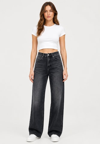 Wide leg Jeans di Elara in grigio