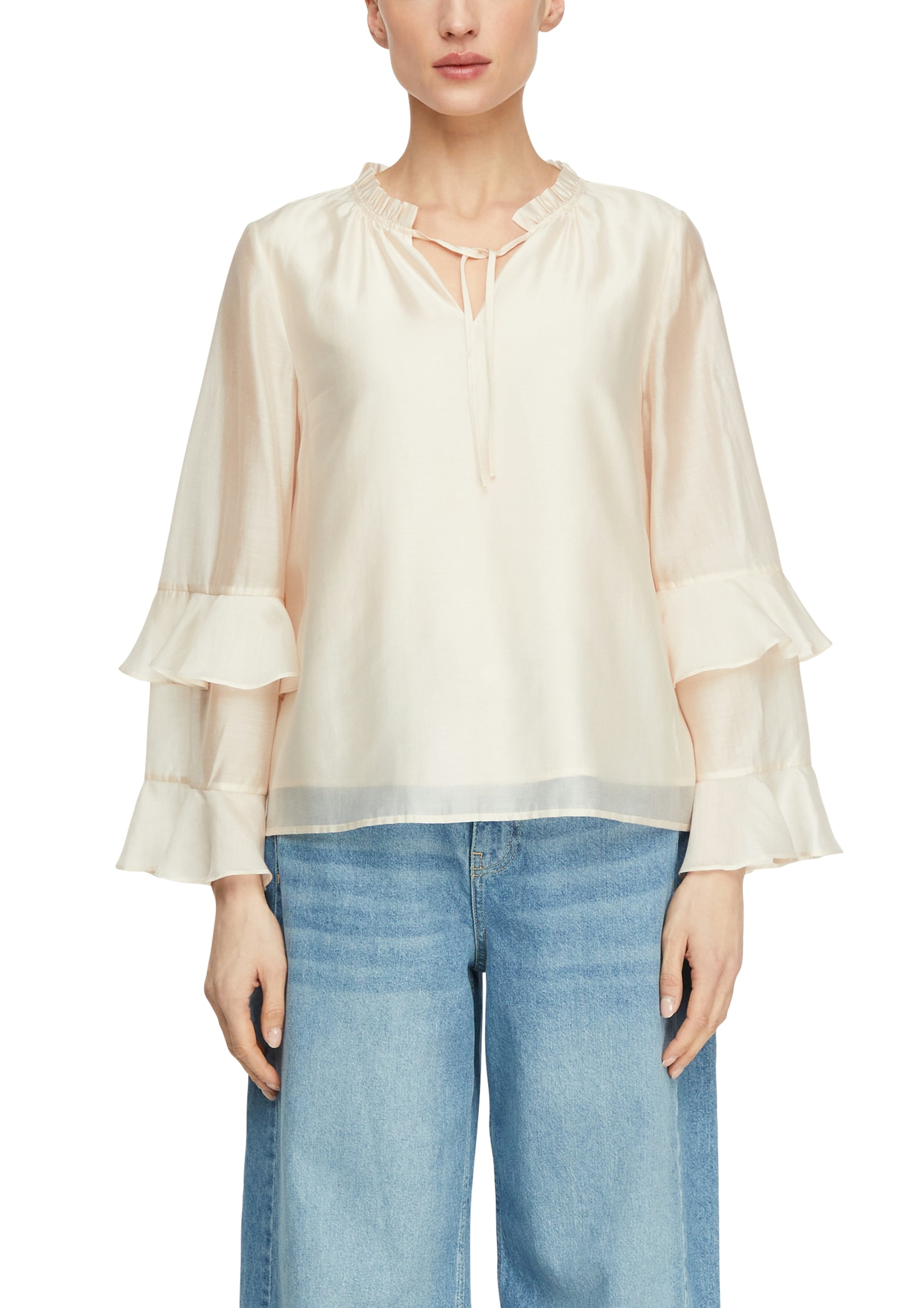 COMMA Blouse in Beige: front