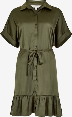 Apricot Shirt Dress in Green: front