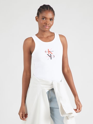 Calvin Klein Jeans Top - Biela: predná strana