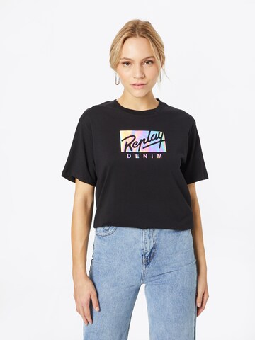 REPLAY T-Shirt in Schwarz: predná strana