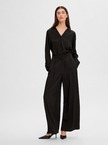 SELECTED FEMME Loose fit Pleat-Front Pants 'Tyra' in Black