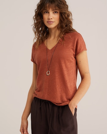 WE Fashion Majica | rjava barva: sprednja stran