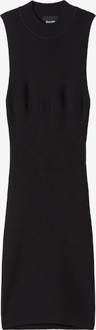 BershkaPletena haljina - crna boja: prednji dio