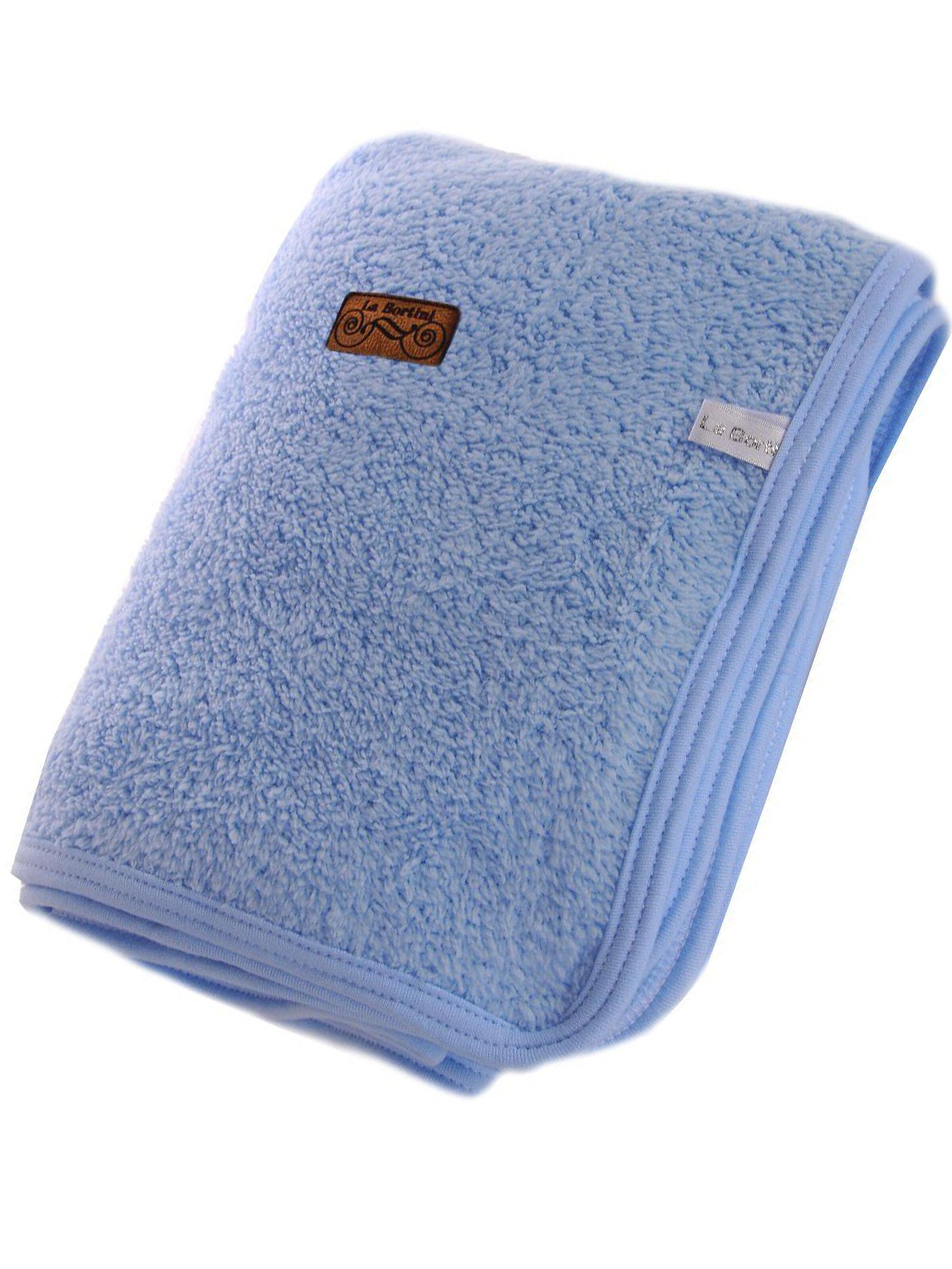 La Bortini Baby Blanket in Blue: front